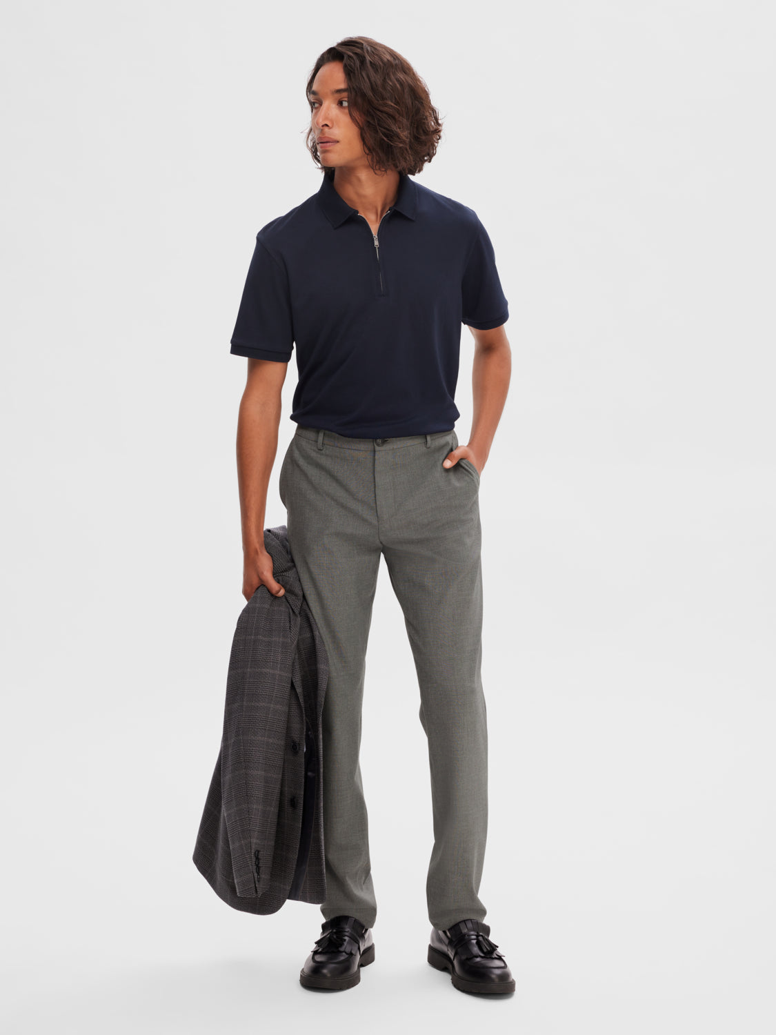 SLHSLIM-ROBERT Pants - Grey Melange